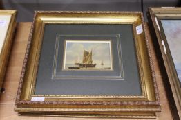 A pair of Dutch style paintings of ships.