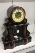 A good large Victorian slate mantle clock with mercury pendulum.