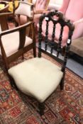 A Victorian spindle back occasional chair.