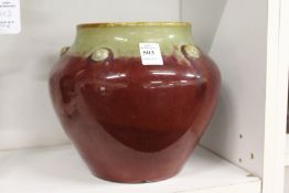 A good Chinese flambe glazed bowl.