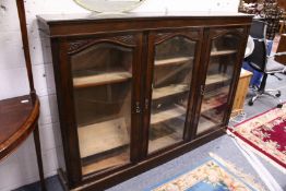 A mahogany three door bookcase.