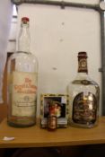 Two large old whisky bottles etc.