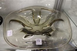 A large studio glass dish.