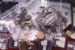 A quantity of pre-decimal coins.