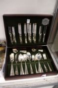 A cased canteen of cutlery.