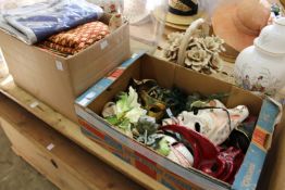 Theatrical masks, various textiles.