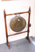 A Victorian mahogany framed dinner gong.