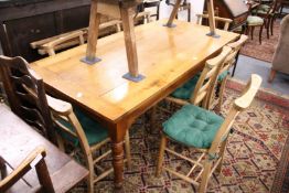 A good French fruit wood farmhouse table with detachable leaves for each end.