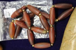 An agate bead necklace.