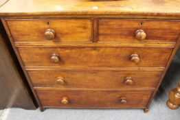 A 19th century mahogany straight front chest of two short and three long drawers.