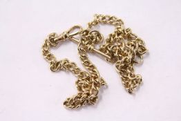 A 9ct gold Albert chain.