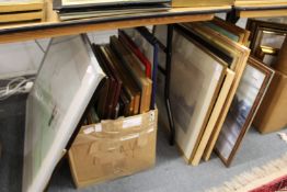 A large quantity of paintings and prints.
