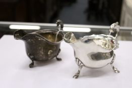 Two silver sauce boats, Sheffield 1945 and Birmingham 1934, 8ozs.