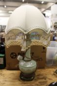A good Chinese Celadon style porcelain lamp.