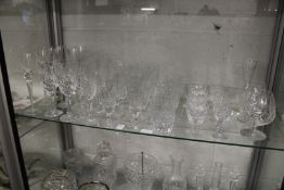 A collection of cut glass drinking glasses.