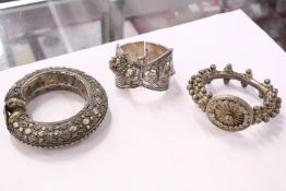 Eastern white metal bangles.