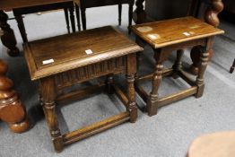 Two oak joynt stools.