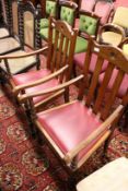A pair of 1930's oak carver chairs.