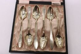 A set of six continental silver coffee spoons or teaspoons, possibly Prague or Vienna 1830.