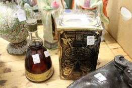 A Bols Ballerina musical decanter together with a bottle of Chivas whisky.