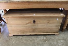 A large old pine trunk.