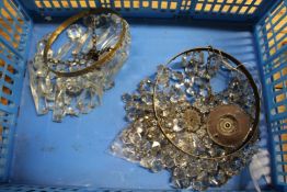 Two cut glass bag chandeliers.