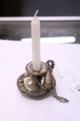 A good miniature silver chamber stick complete with snuffer.