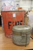 An old fire bucket etc.