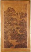 A LARGE 19TH / 20TH CENTURY CHINESE SCHOOL MOUNTAIN LANDSCAPE BY TING YONG (1835-1900)
