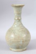 A CHINESE SONG / DING STYLE POTTERY VASE - of ribbed form, 25cm