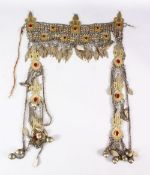 AN ISLAMIC CEREMONIAL NECKLACE, with hanging bells.