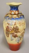 A LARGE JAPANESE MEIJI PERIOD SATSUMA VASE - decorated with figures / immortals in landscape