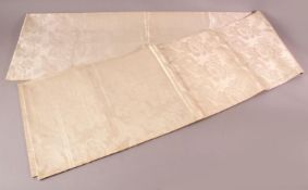 A FINE JAPANESE SILK EMBROIDERED FUKURO OBI TIE - the silk with a white ground depicting phenix