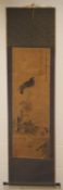 A CHINESE PAINTED SCROLL OF BIRD in flora, signed and sealed, image size 103cm x 31cm.