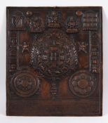 A 20TH CENTURY TIBETAN EMBOSSED METAL REPOUSSE MANDALA - with embossed buddha figures and