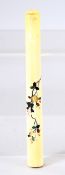 A CHINESE IVORY AND SHIBIYAMA CIGERETTE HOLDER, decorated with shibiyama blossoms, in original case,
