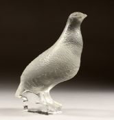 A LALIQUE GLASS PARTRIDGE Engraved Lalique, France 7ins high.