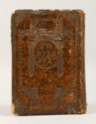 AN OLD LEATHER BOUND JEWISH BOOK 9ins x 6ins.