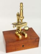 A GOOD VICTORIAN C. ZEISS JENA, NO.5945, MICROSCOPE with fittings in a mahogany case. Case 13ins x