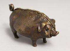 A BRONZE BOAR DESK BELL 6ins long.