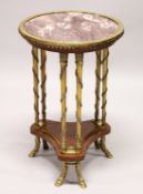 A VERY GOOD FRENCH MARBLE TOP CIRCULAR TABLE attributed to HENRI DASSON, with ormolu mounts on