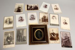 TWELVE VICTORIAN PORTRAIT PHOTOGRAPHS AND A MINIATURE.