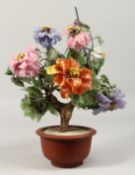 A GLASS FLOWER ORANAMENT 14ins