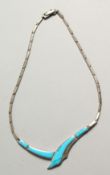 A DANISH SILVER AND ENAMEL NECKLACE