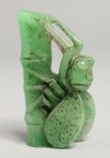 A CHINESE CARVED JADE FLY CARVING 2.5ins high.