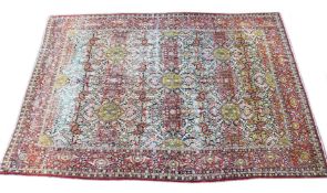 A GOOD LARGE PERSIAN ISFAHAN CARPET, blue ground with all over floral decoration. 14ft 9ins x 10ft