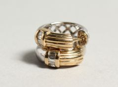 A SMALL PAIR OF 14CT WHITE GOLD EAR RINGS