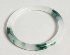 A TWO TONE JADE BANGLE