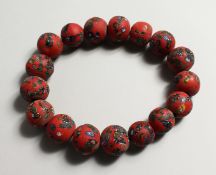 A LARGE ROMAN BEAD NECKLACE.