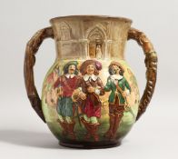 A ROYAL DOULTON LARGE LIMITED EDITION LOVING CUP, designed by Charles Noke, modelled as The Three
